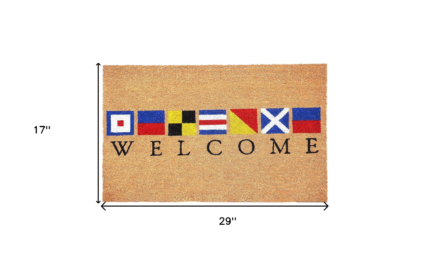 17" X 29" Natural Blue and Red Coir Nautical Flag Welcome Outdoor Door Mat - Image 3
