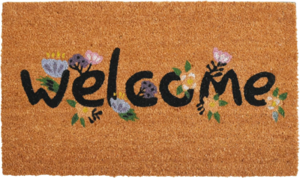 17" X 29" Natural and Black Coir Welcome Outdoor Door Mat - Image 2