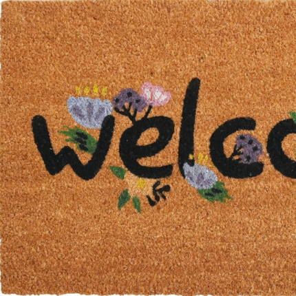 17" X 29" Natural and Black Coir Welcome Outdoor Door Mat - Image 5