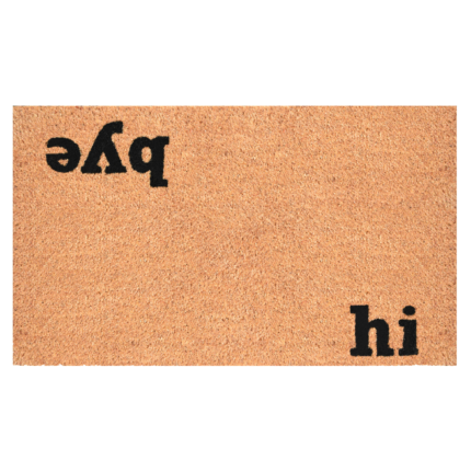 17" X 29" Natural and Black Coir Hi Bye Outdoor Door Mat - Image 2