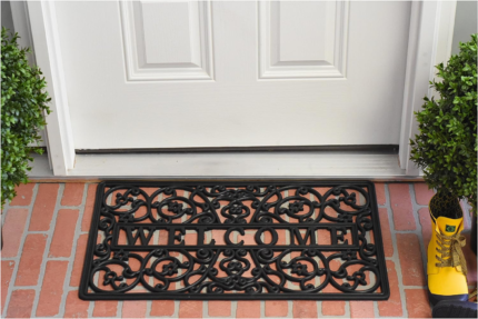 18" X 30" Black Rubber Scrollwork Welcome Outdoor Door Mat - Image 7