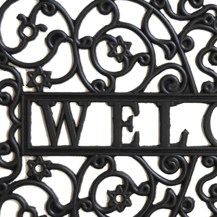 18" X 30" Black Rubber Scrollwork Welcome Outdoor Door Mat - Image 8