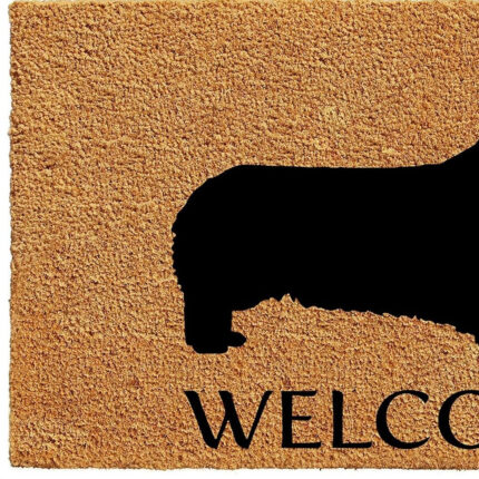 17" X 29" Natural and Black Coir Dachshund Welcome Outdoor Door Mat - Image 5
