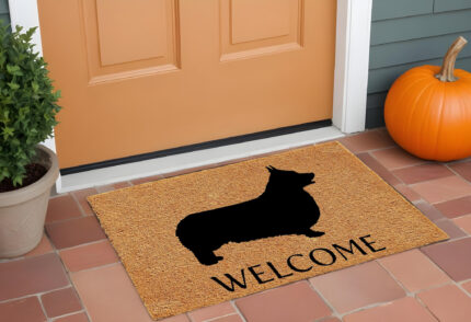 17" X 29" Natural and Black Coir Dachshund Welcome Outdoor Door Mat - Image 1