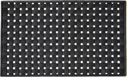 18" X 30" Black Rubber Weave Outdoor Door Mat - Image 2