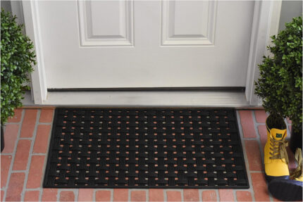 18" X 30" Black Rubber Weave Outdoor Door Mat - Image 6