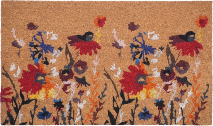 24" X 36" Natural Red and Yellow Coir Floral Outdoor Door Mat - Image 2
