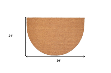 24" X 36" Natural Coir Solid Color Outdoor Semi Circle Door Mat - Image 3