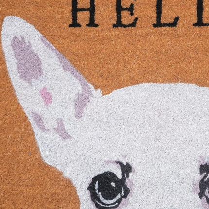 24" X 36" Natural Black and White Coir Chihuahua Hello Outdoor Door Mat - Image 5