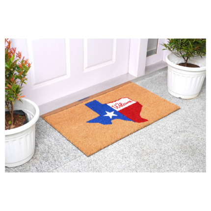 17" X 29" Natural Red White and Blue Coir Texas Outdoor Door Mat - Image 7