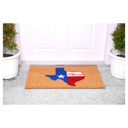 17" X 29" Natural Red White and Blue Coir Texas Outdoor Door Mat - Image 8
