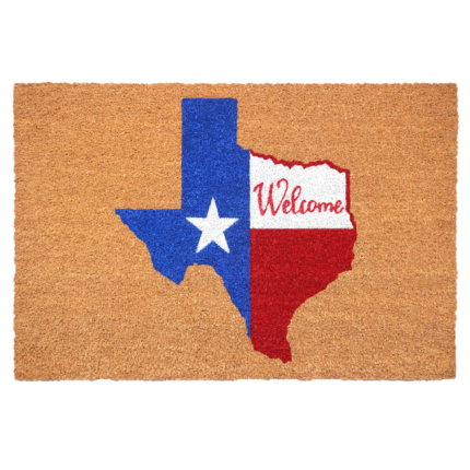 24" X 36" Natural Red White and Blue Coir Texas Outdoor Door Mat - Image 2