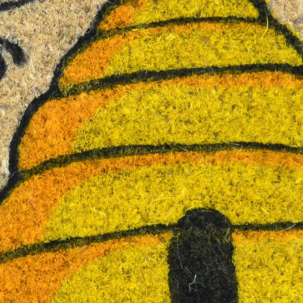 18" X 30" Beige and Orange Coir Bees Outdoor Spring Door Mat - Image 8