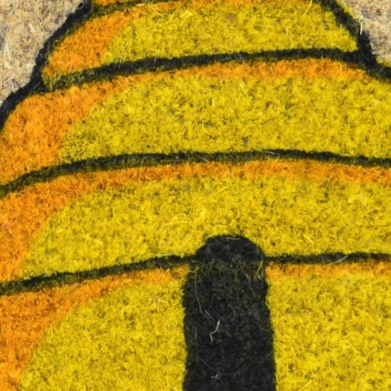 18" X 30" Beige and Orange Coir Bees Outdoor Spring Door Mat - Image 6