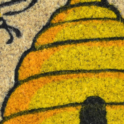 18" X 30" Beige and Orange Coir Bees Outdoor Spring Door Mat - Image 7