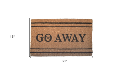 18" X 30" Brown and Black Coir Go Away Outdoor Door Mat - Image 5