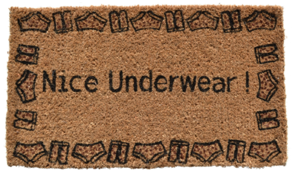 18" X 30" Brown and Black Coir Nice Underwear Outdoor Door Mat - Image 2