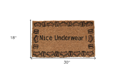 18" X 30" Brown and Black Coir Nice Underwear Outdoor Door Mat - Image 5