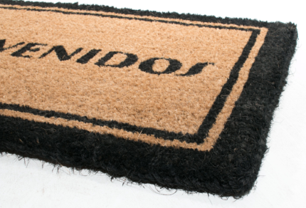 18" X 30" Brown and Black Coir Bienvenidos Outdoor Door Mat - Image 2