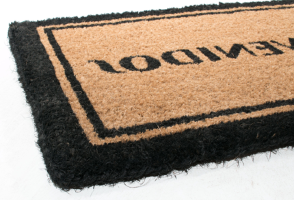 18" X 30" Brown and Black Coir Bienvenidos Outdoor Door Mat - Image 3