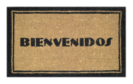 18" X 30" Brown and Black Coir Bienvenidos Outdoor Door Mat - Image 4