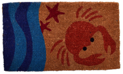 18" X 30" Blue and Red Coir Crab Outdoor Door Mat - Image 2