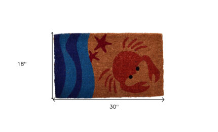 18" X 30" Blue and Red Coir Crab Outdoor Door Mat - Image 5