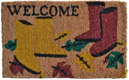 18" X 30" Brown and Red Coir Leaves Welcome Outdoor Spring Door Mat - Image 2