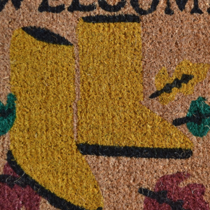 18" X 30" Brown and Red Coir Leaves Welcome Outdoor Spring Door Mat - Image 3