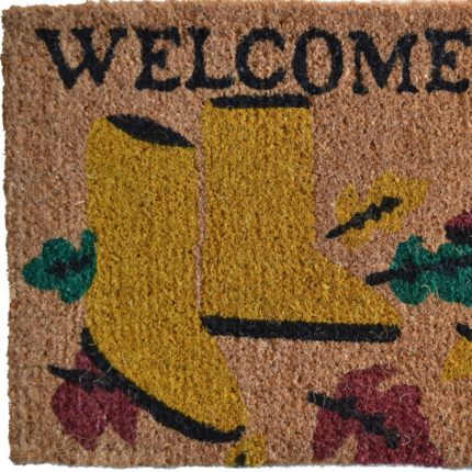 18" X 30" Brown and Red Coir Leaves Welcome Outdoor Spring Door Mat - Image 4