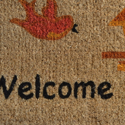 18" X 30" Beige and Black Coir Bird Welcome Outdoor Door Mat - Image 3