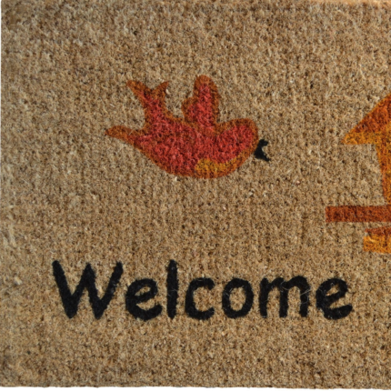 18" X 30" Beige and Black Coir Bird Welcome Outdoor Door Mat - Image 4