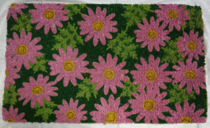 18" X 30" Pink and Green Coir Floral Outdoor Spring Door Mat - Image 3