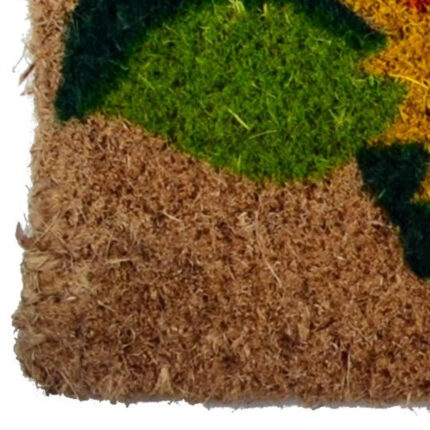 18" X 30" Brown Orange and Yellow Coir Floral Outdoor Summer Door Mat - Image 4