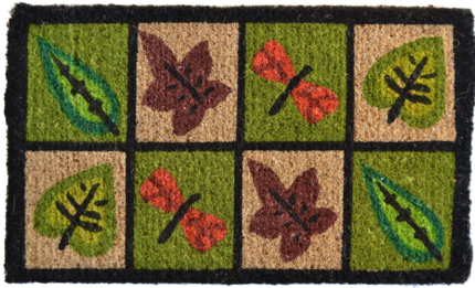 18" X 30" Brown Coir Leaves Outdoor Door Mat - Image 2