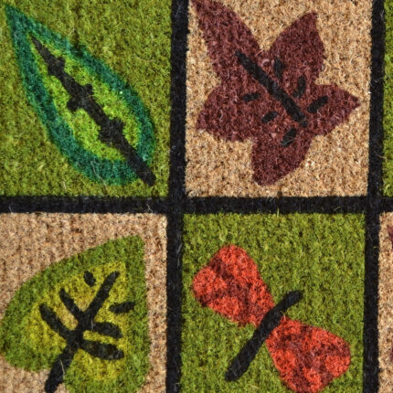18" X 30" Brown Coir Leaves Outdoor Door Mat - Image 4