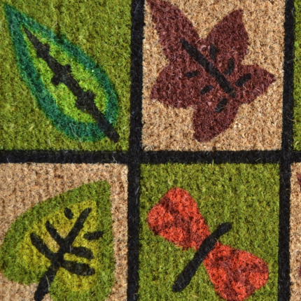 18" X 30" Brown Coir Leaves Outdoor Door Mat - Image 4