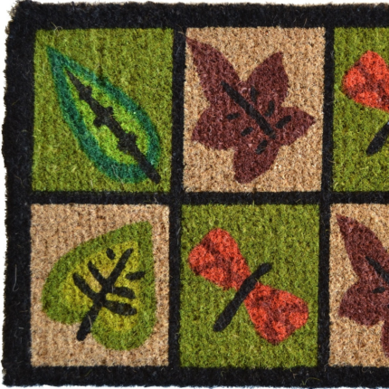 18" X 30" Brown Coir Leaves Outdoor Door Mat - Image 3