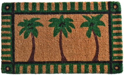 18" X 30" Brown and Green Coir Palm Tree Outdoor Door Mat - Image 2