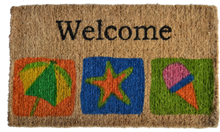 18" X 30" Brown Coir Star Welcome Outdoor Summer Door Mat - Image 1
