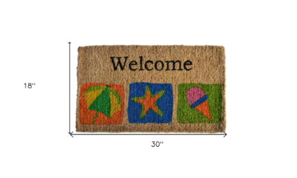 18" X 30" Brown Coir Star Welcome Outdoor Summer Door Mat - Image 5