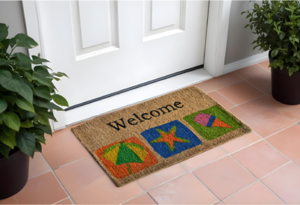 18" X 30" Brown Coir Star Welcome Outdoor Summer Door Mat - Image 2