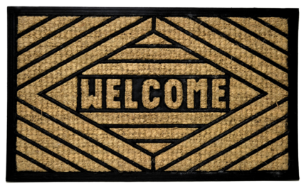 18" X 30" Brown and Black Rubber Welcome Outdoor Door Mat - Image 2