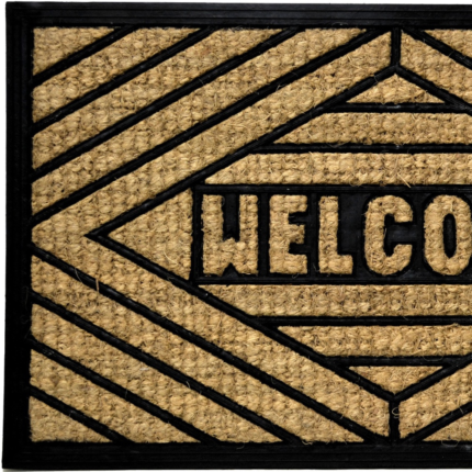18" X 30" Brown and Black Rubber Welcome Outdoor Door Mat - Image 3
