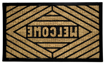 18" X 30" Brown and Black Rubber Welcome Outdoor Door Mat - Image 4