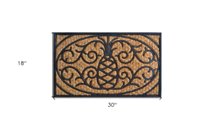 18" X 30" Brown and Black Rubber Pineapple Outdoor Door Mat - Image 5
