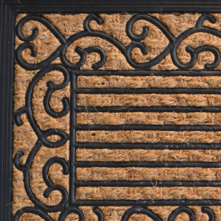 18" X 30" Brown and Black Rubber Scrollwork Outdoor Door Mat - Image 6