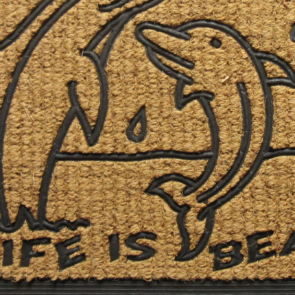 18" X 30" Brown and Black Rubber And Coir Dolphin Life is Beautiful Outdoor Door Mat - Image 6