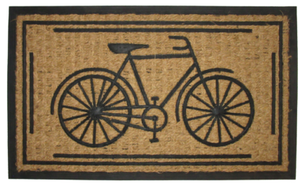 18" X 30" Brown and Black Rubber And Coir Bicycle Outdoor Door Mat - Image 2