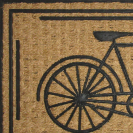 18" X 30" Brown and Black Rubber And Coir Bicycle Outdoor Door Mat - Image 6